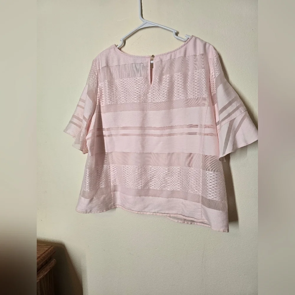 Liz Claiborne Pink Boxy Blouse Relaxed Fit - Picture 3 of 3